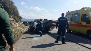 Σοβαρό τροχαίο λίγο έξω από το Αλιβέρι
