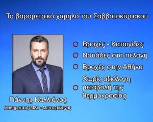 Γιάννης  Καλλιανος- Έρχονται βροχές το Σαββατοκύριακο