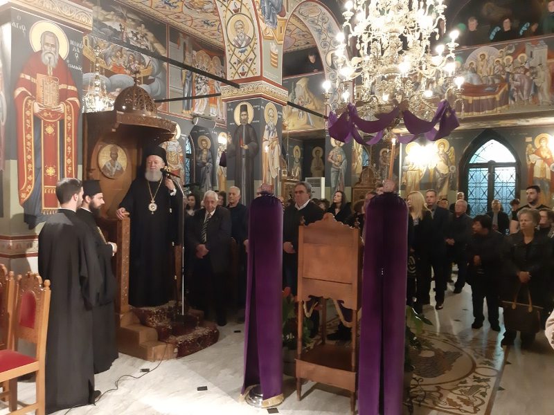 Ο Μητροπολίτης Χαλκίδος στον Άγιο Νικόλαο Ψαχνών για την Ακολουθία του Νυμφίου