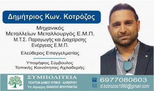 Υποψήφιος με τη Συμπολιτεία ο Δημήτρης Κοτρόζος