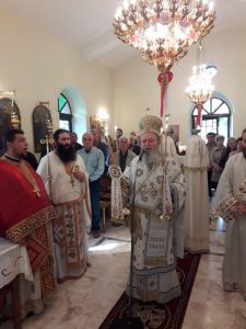 Ο Μητροπολίτης Χαλκίδος στην Ανακομιδή του Ιερού Λειψάνου του Αγίου Αθανασίου στο Μύτικα