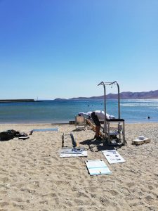 Εγκατάσταση του sea track στην Δυτική παραλία Καρύστου