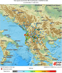 Ο ισχυρός σεισμός στην Αλβανία ταρακούνησε αρκετά, πολλές περιοχές της Ελλάδας