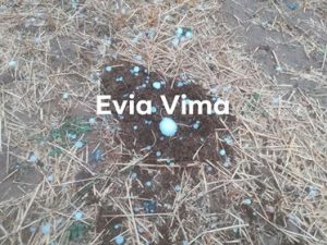 Ισχυρή χαλαζόπτωση στο Αυλωνάρι-ΦΩΤΟ