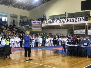 Στην έναρξη του Πανελλήνιου Κυπέλλου ΚΑΡΑΤΕ η δήμαρχος Χαλκιδέων Στην έναρξη του Πανελλήνιου Κυπέλλου ΚΑΡΑΤΕ η δήμαρχος Χαλκιδέων