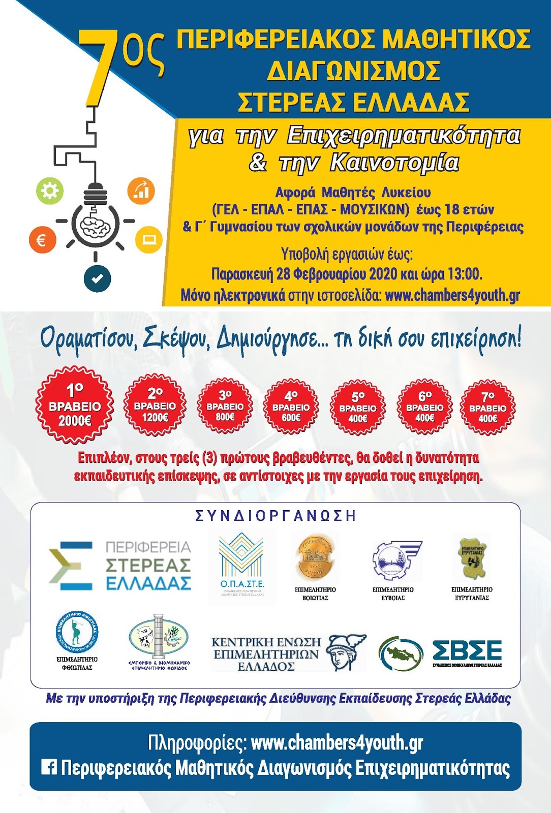 7ος Περιφερειακός Μαθητικός Διαγωνισμός Στερεάς Ελλάδας για την Επιχειρηματικότητα & την Καινοτομία
