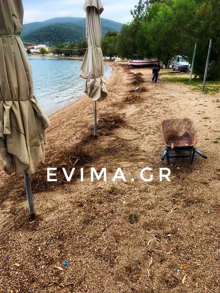 Σε εξέλιξη ο καθαρισμός αμμουδιάς στην παραλία Αλμυροποτάμου