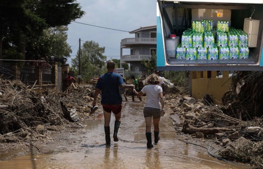 Δίρφυς – προσφέρει 160.000 φιάλες νερό στους πληγέντες της πλημμύρας στην Εύβοια