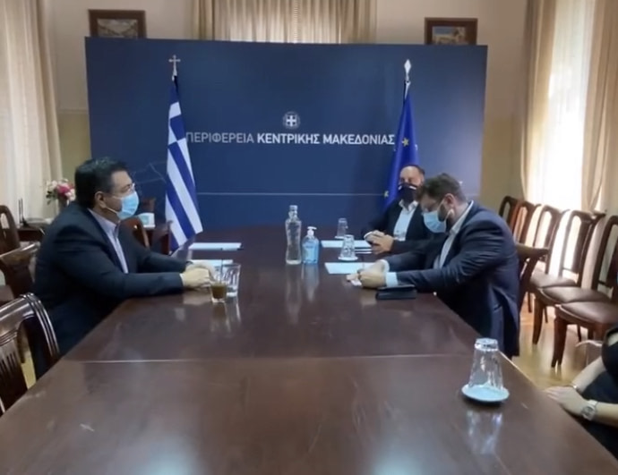 Θεσσαλονίκη – Συνάντηση Κ. Ζαχαριάδη – Μ. Χατζηγιαννάκη με τον πρόεδρο της ΕΝΠΕ Απ. Τζιτζικώστα