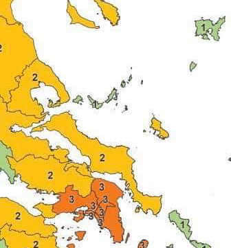 Κορωνοϊός: O νέος χάρτης με τα επιδημιολογικά φορτία στην Ελλάδα -Κίτρινη περιοχή η Εύβοια