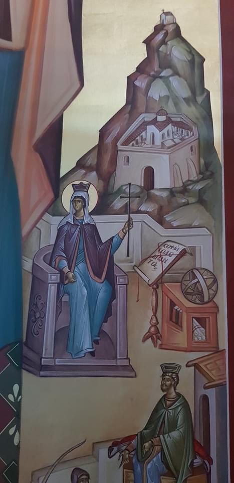 Αγιογραφία της Αγίας Αικατερίνης στο Μητροπολιτικό Ιερό Ναό Αγίου Γεωργίου Αλιβερίου [εικόνες]