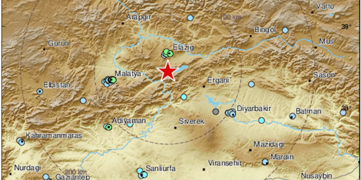 Ισχυρός σεισμός 5,4 βαθμών της κλίμακας Ρίχτερ στην ανατολική Τουρκία