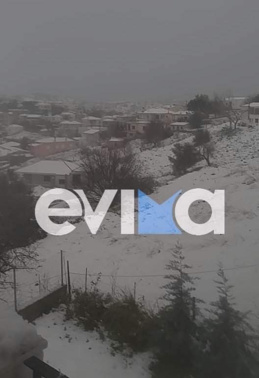 Δείτε ποιο χωριό του Δήμου Κύμης Αλιβερίου αποκλείστηκε από το χιόνι (Εικόνες)