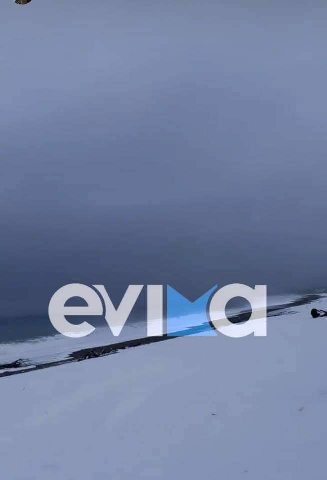 Κακοκαιρία «Μήδεια»: Χωρίς ρεύμα χωριά από το χιονιά στην Εύβοια – Μέχρι το κύμα έφτασε το χιόνι