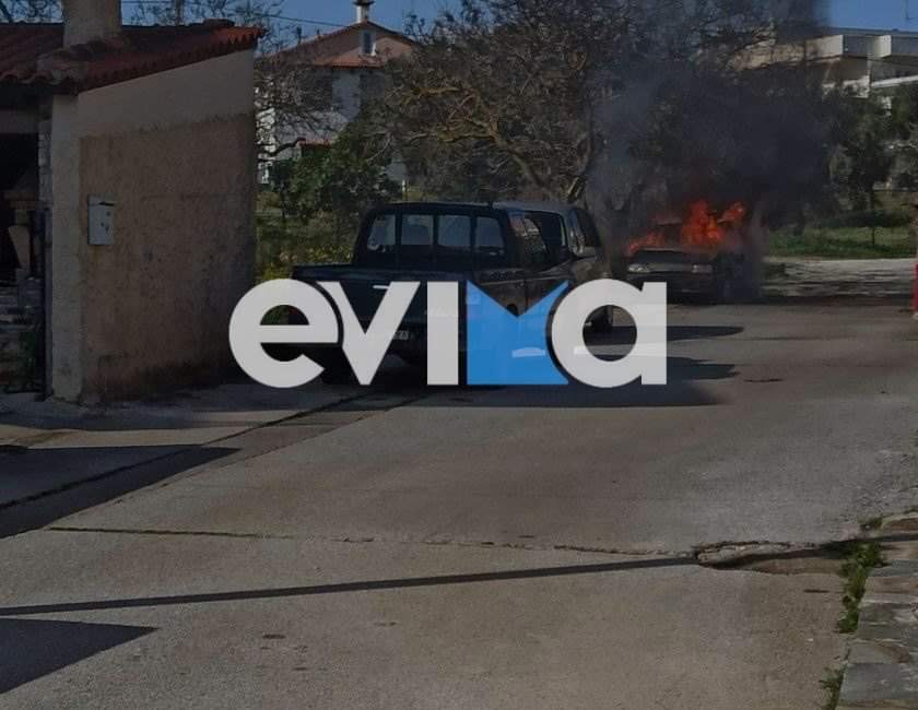 Εύβοια: Φωτιά σε ΙΧ αυτοκίνητο στον Κάραβο Αλιβερίου [εικόνες]
