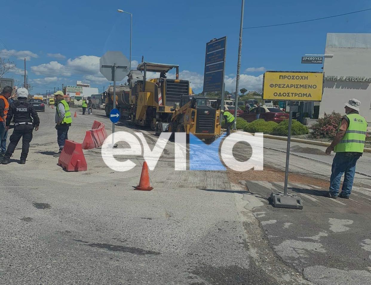 Χαλκίδα: Έργα ασφαλτόστρωσης στον κόμβο του Αγίου Στεφάνου