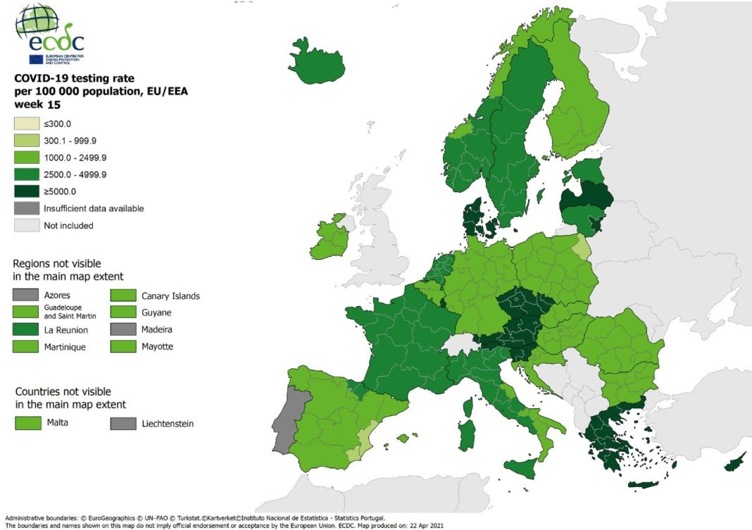 ECDC: Καλύτερη η εικόνα της πανδημίας στην Ελλάδα — Χάρτες