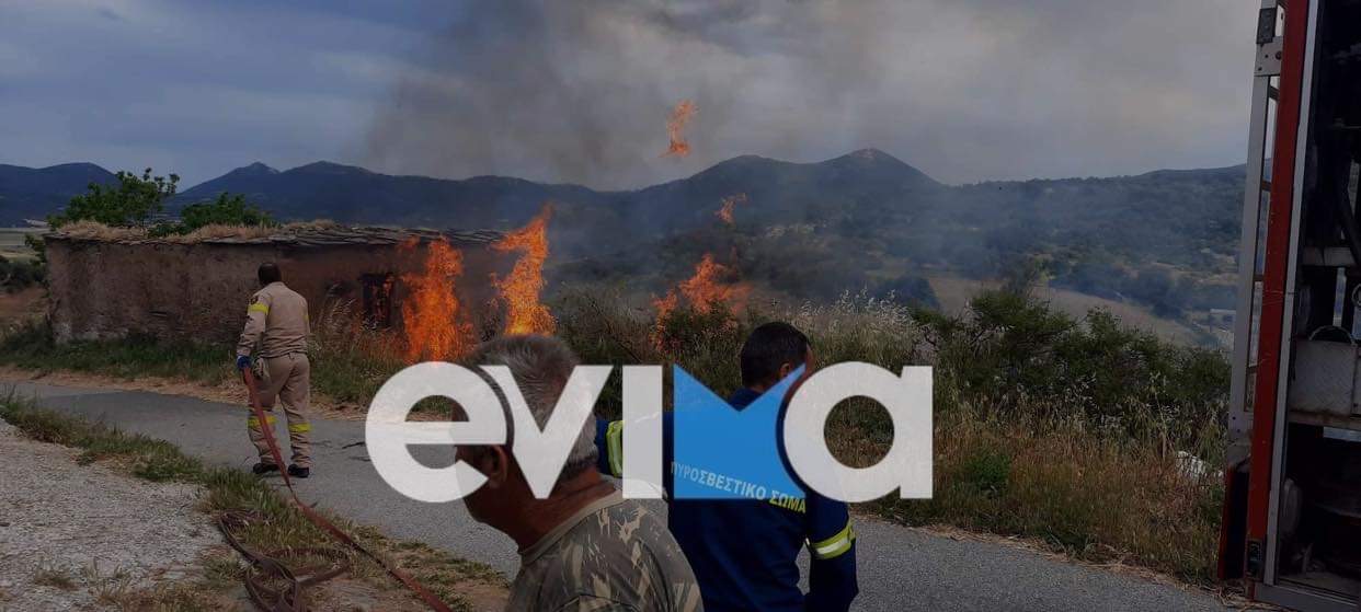 Εύβοια: Φωτιά στο παλιό χωριό στο Δύστο