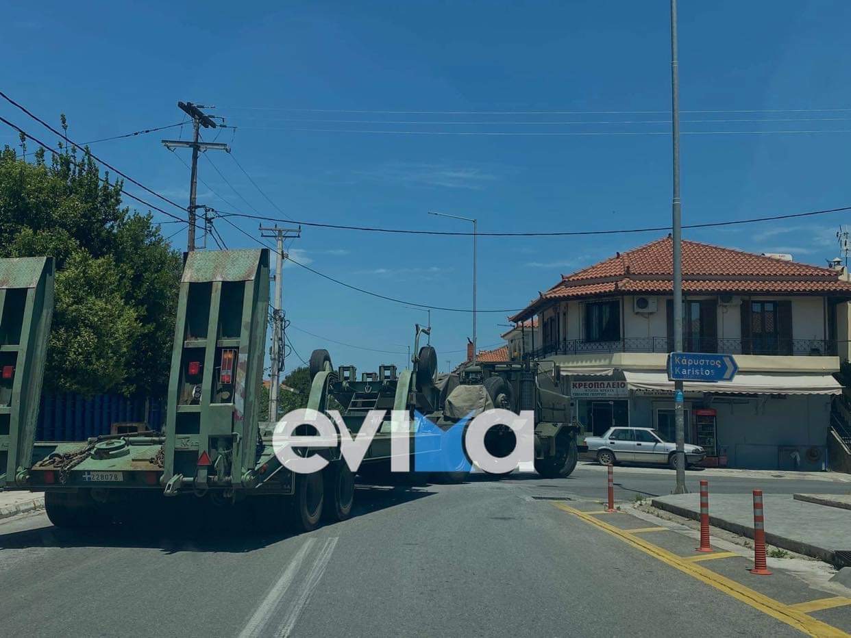 Εύβοια: Στρατιωτικό όχημα «κόλλησε» στα Λέπουρα