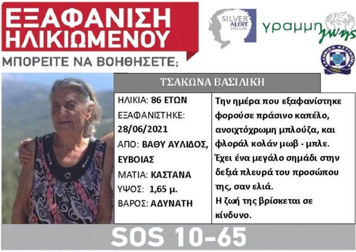 Εύβοια: Συναγερμός για την εξαφάνιση γυναίκας από το Βαθύ Αυλίδος