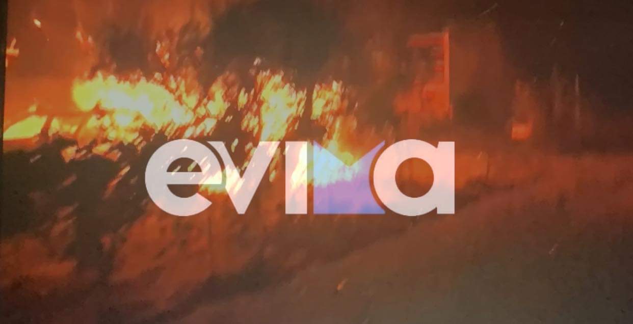 Φωτιά στην Εύβοια: Νύχτα «κόλασης» στον Μυρτιά – Καίγονται σπίτια