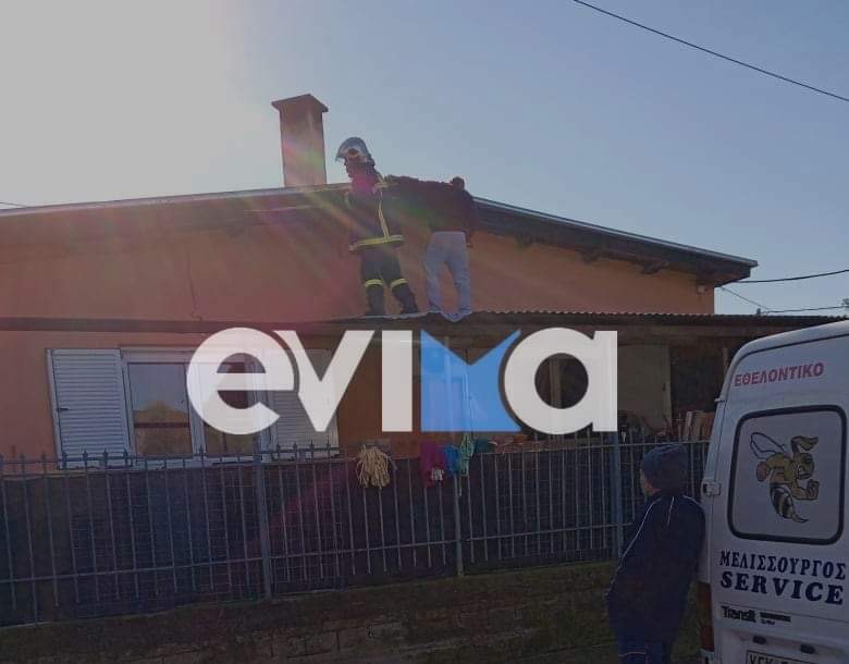 Εύβοια: Φωτιά σε καμινάδα σπιτιού στην Ερέτρια (pics)