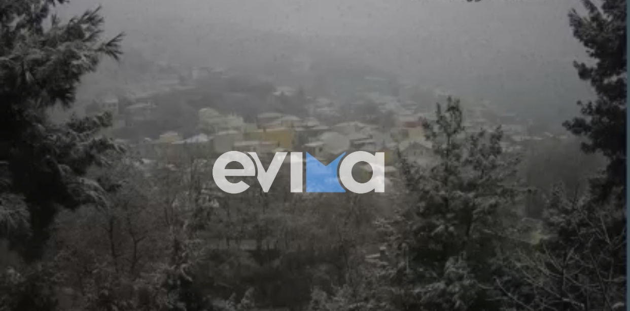 Κακοκαιρία – Εύβοια: Κάτω από το χιόνι «θάφτηκε» η Στενή