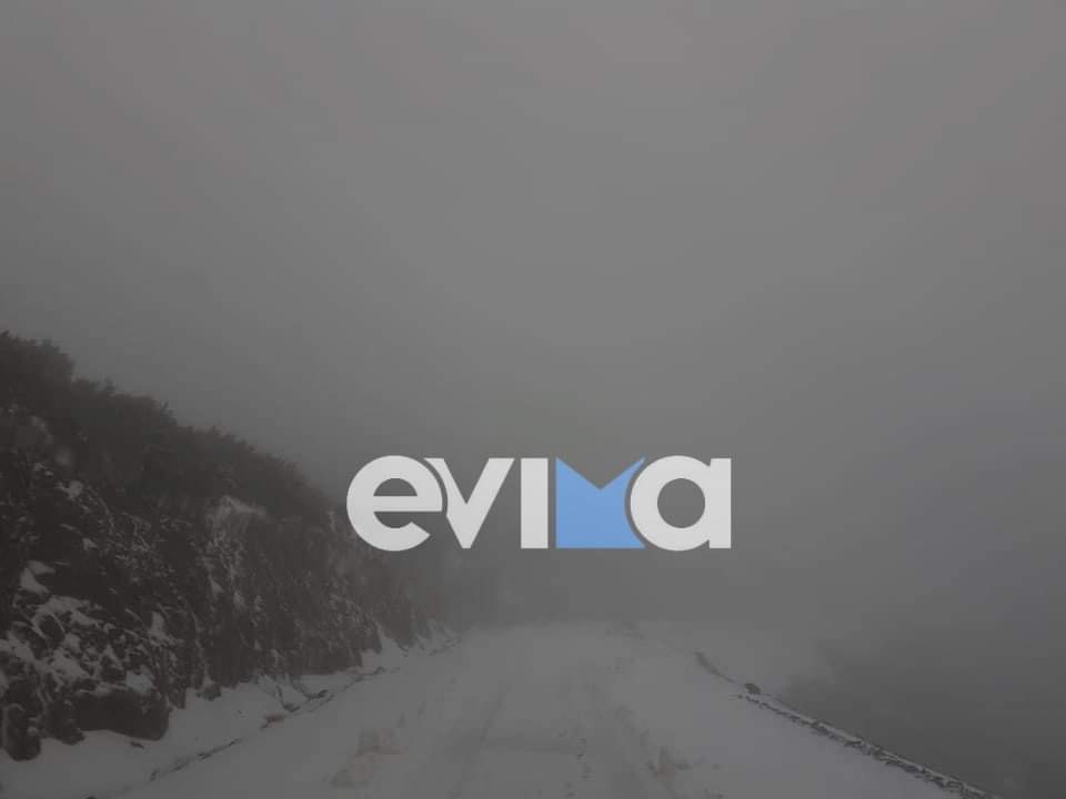 Κακοκαιρία: Ο «Διομήδης» έφερε τα πρωτιά χιόνια στην Εύβοια (pics)