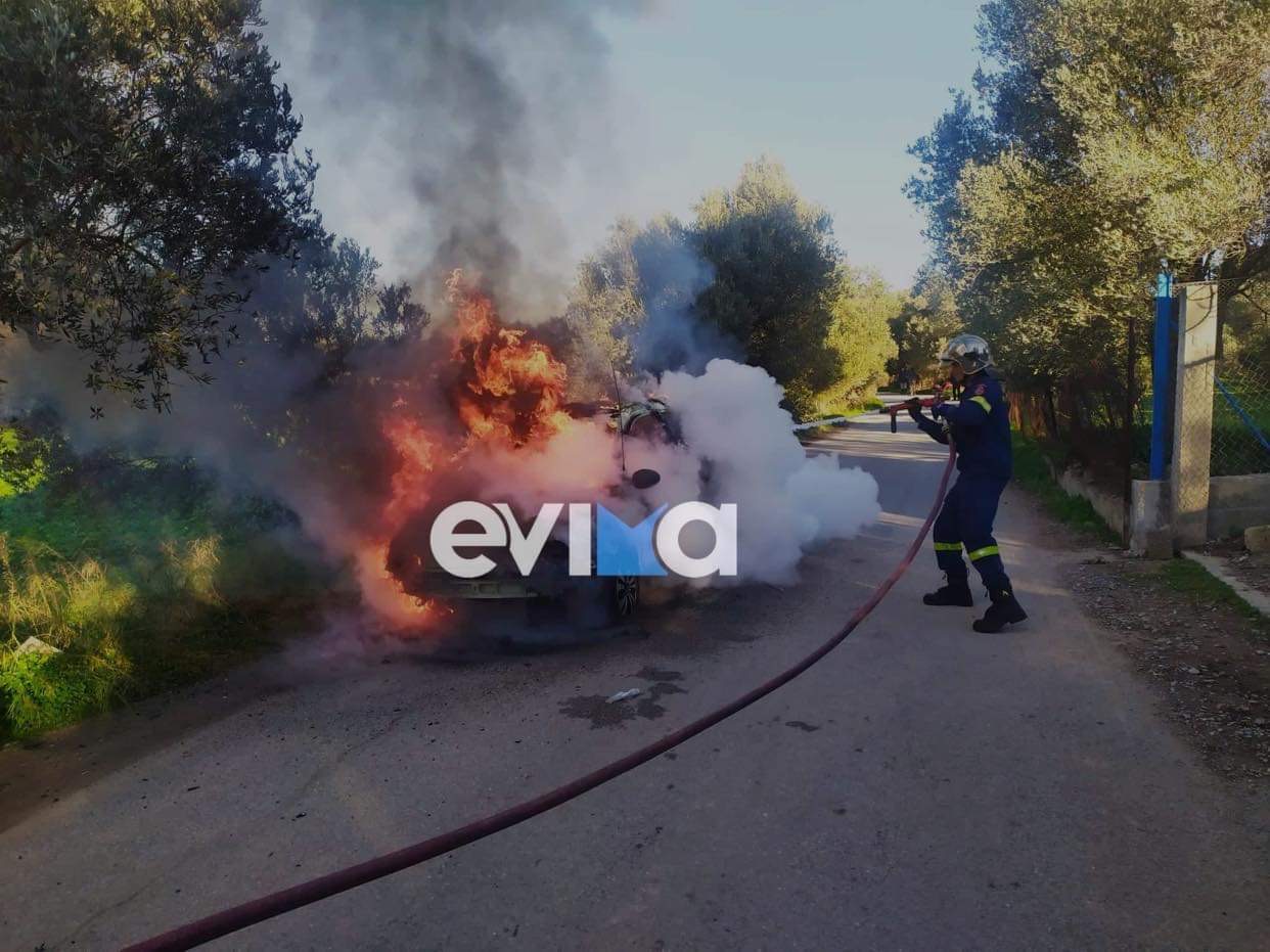 Εύβοια: Φωτιά σε ΙΧ αυτοκίνητο στο Αφράτι – Συναγερμός στην πυροσβεστική (pics)