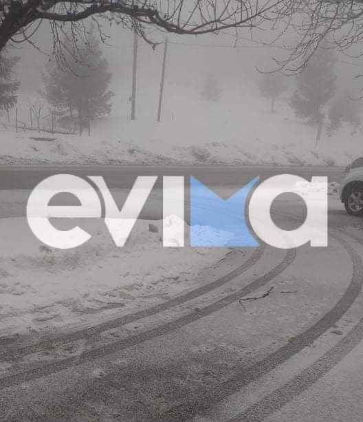 Καιρός: Πυκνή χιονόπτωση στην Εύβοια – Δείτε πού το έστρωσε