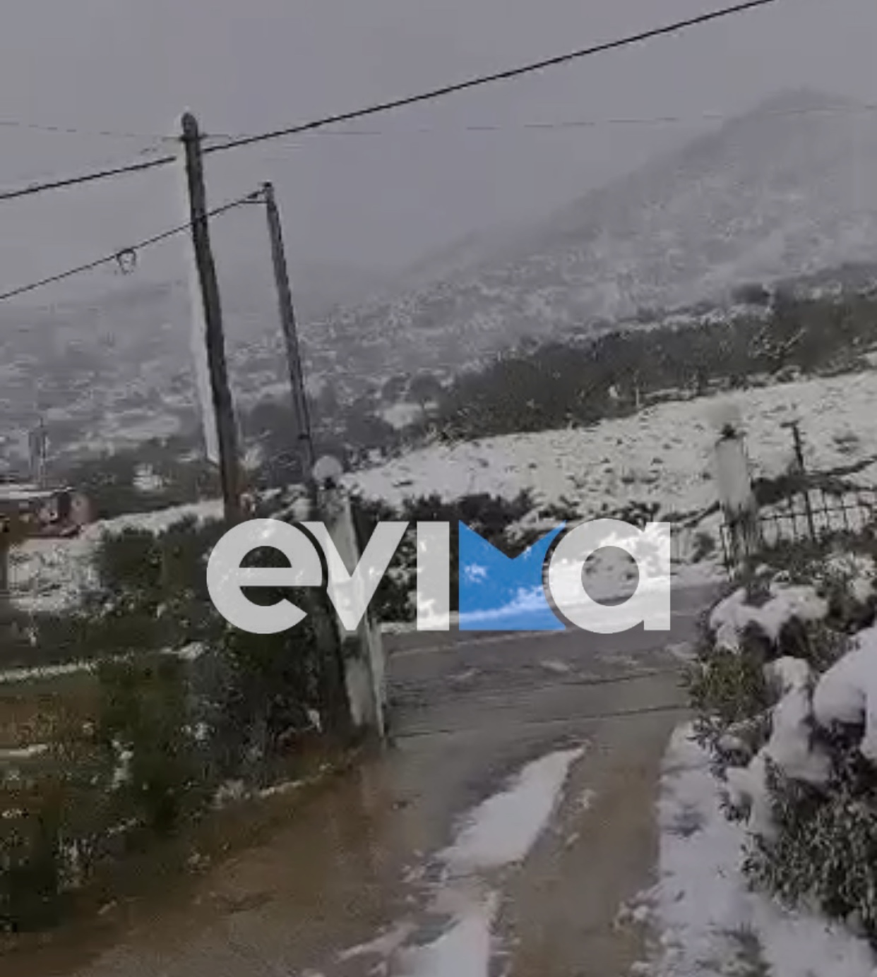 Κακοκαιρία «Ελπίς»: Αγριεύει ο καιρός! ΤΩΡΑ πυκνή χιονόπτωση στα Κριεζά Ευβοίας (pics&vid)