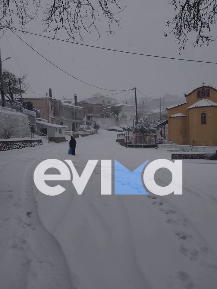 Κακοκαιρία «Φίλιππος»: Ραγδαία επιδείνωση του καιρού με χιόνια στην Εύβοια
