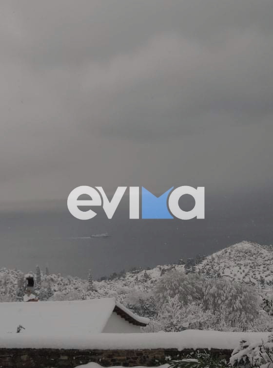 Κακοκαιρία «Φίλιππος»:  Χωριά «θαμμένα» στα χιόνια στην Κύμη – Προβλήματα στις μετακινήσεις