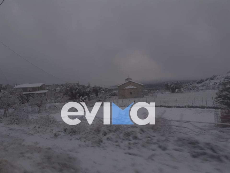 Κακοκαιρία Φίλιππος: Σάρωσε και τα χωριά του Δήμου Κύμης Αλιβερίου – Άσπρισαν τα πάντα (pics)