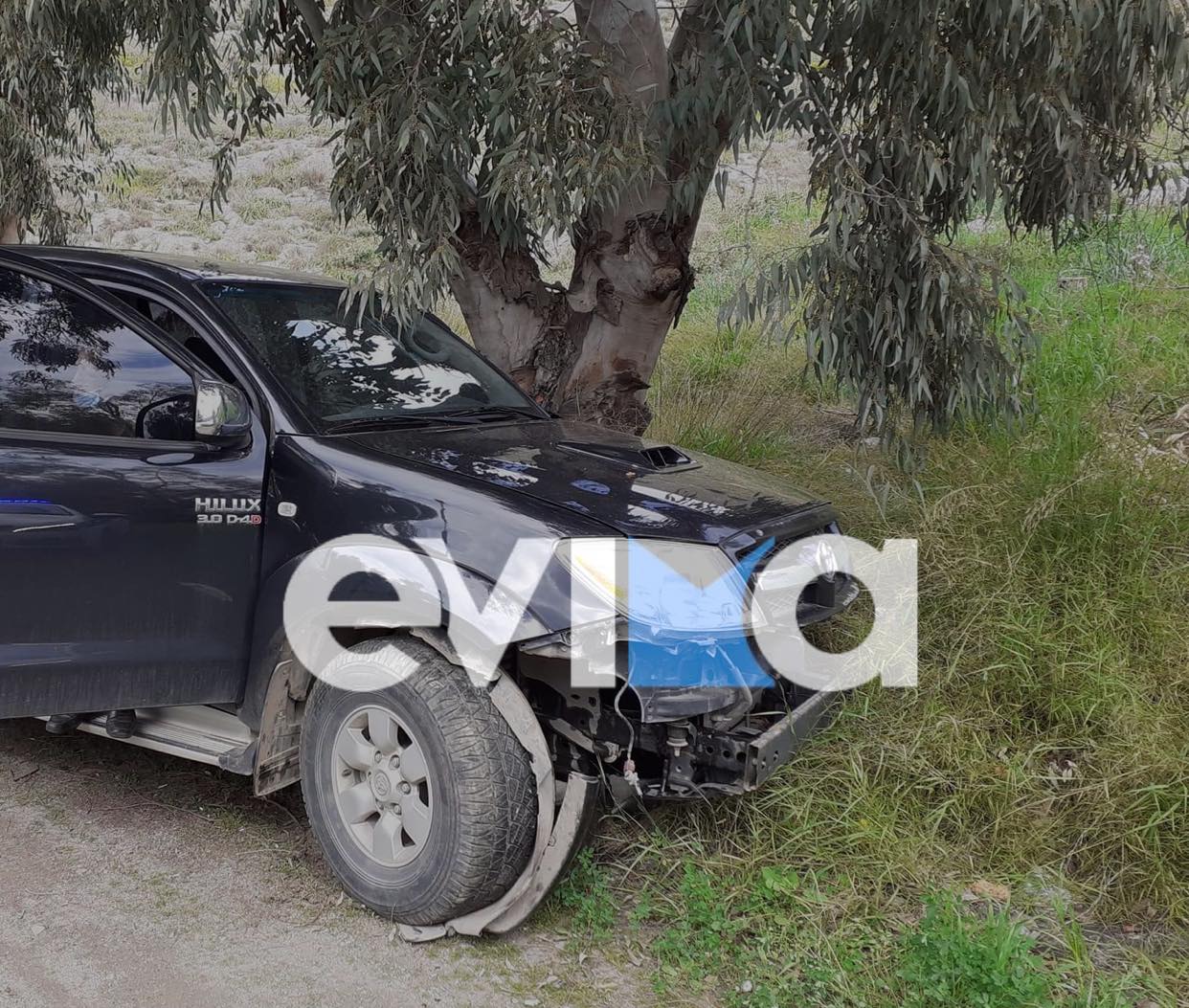 Τροχαίο στη Χαλκίδα: Έχασε τον έλεγχο του αγροτικού και έπεσε πάνω σε δέντρο (pics)