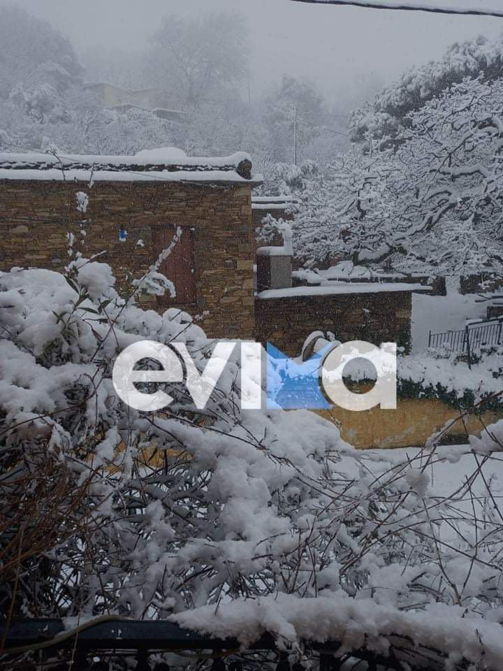 Κακοκαιρία «Φίλιππος»: Πυκνό το χιόνι στα χωριά της Καρύστου – Τι δήλωσε στο evima  ο Δήμαρχος