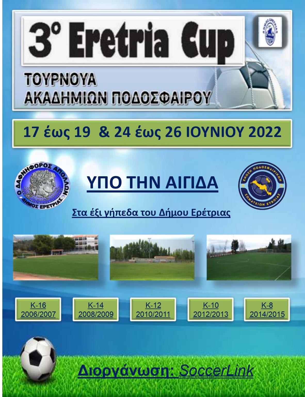 Δήμος Ερέτριας: Έρχεται το 3ο Eretria Cup – Δείτε το πρόγραμμα του τουρνουά