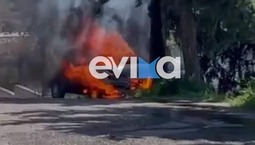 Εύβοια: Αυτοκίνητο πήρε φωτιά εν κινήσει στην Προκοπίου-Μαντουδίου