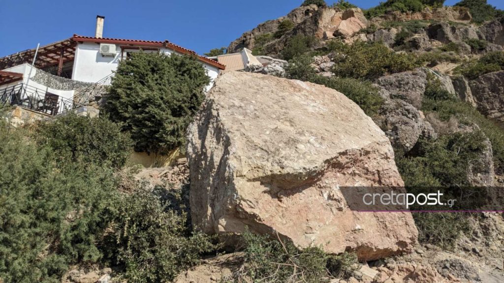 Κρήτη: Συγκλονιστικές εικόνες από τον τεράστιο βράχο που αποκολλήθηκε – Δείτε το πριν και το μετά