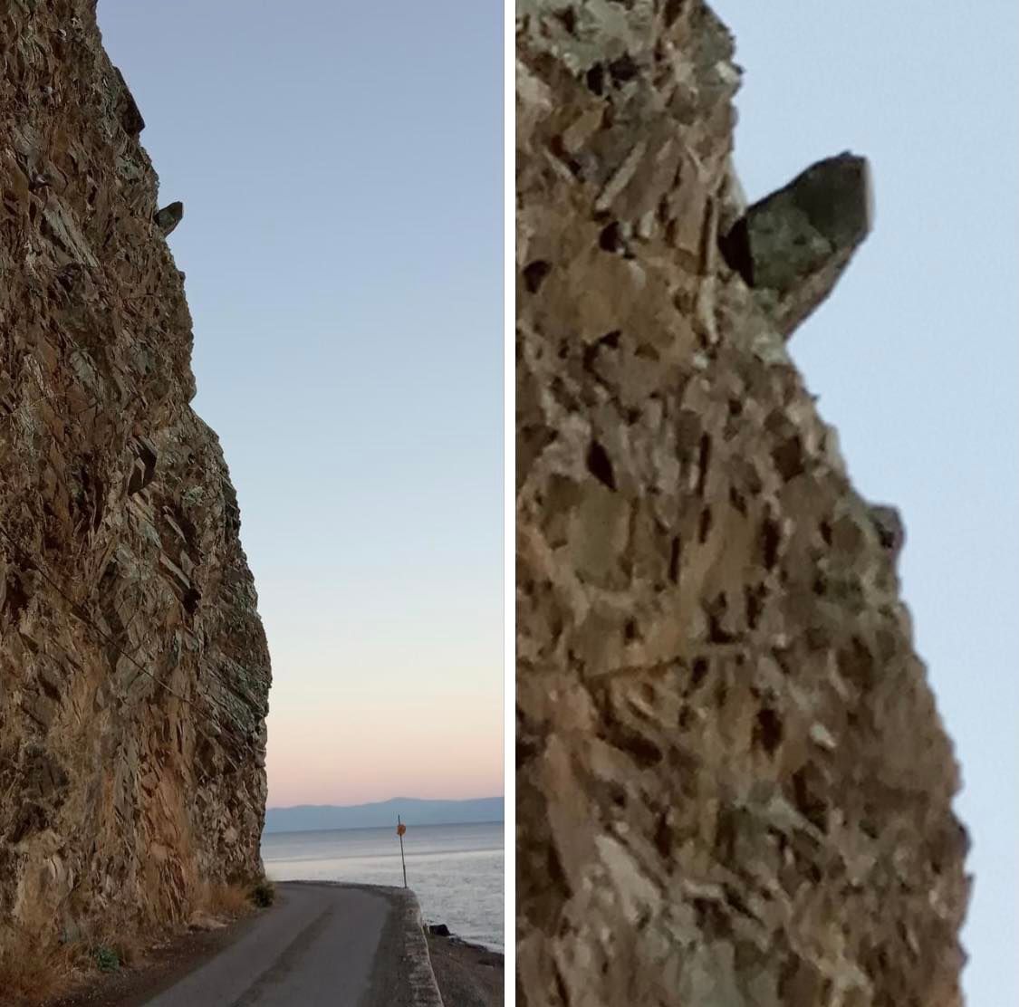 Εύβοια: Μεγάλη προσοχή! Επικίνδυνος βράχος σε κεντρικό δρόμο