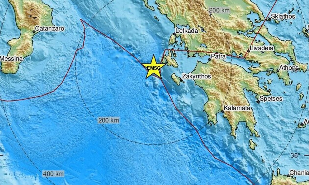 Σεισμός 4,5 Ρίχτερ στο Ιόνιο κοντά σε Κεφαλονιά και Ζάκυνθο
