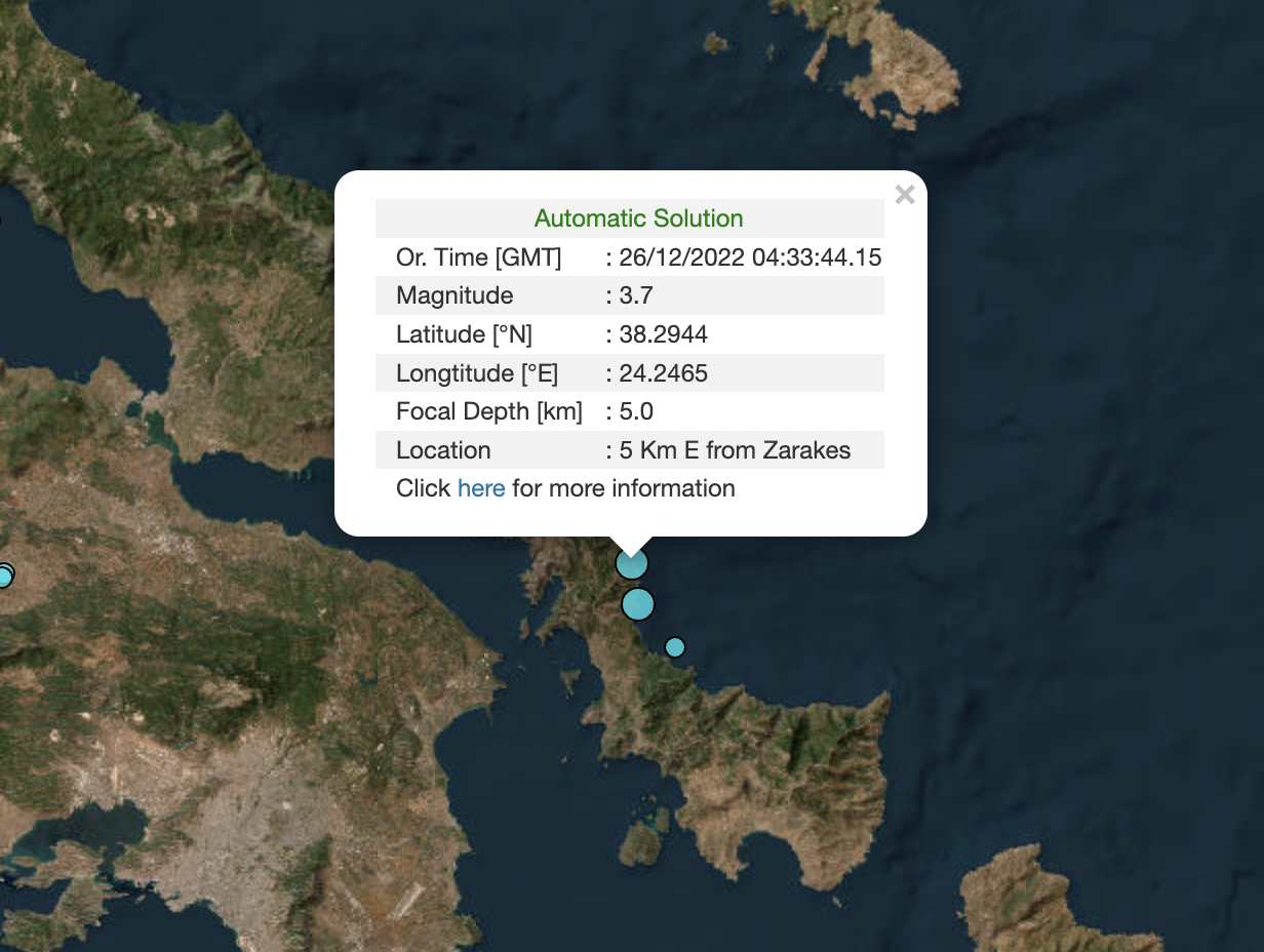 Εύβοια: Νέος σεισμός 3,7 ρίχτερ ταρακούνησε τους Ζάρακες