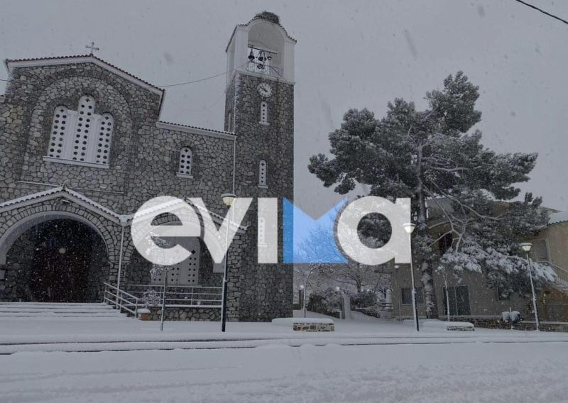 Καιρός: Νέο πολικό ψύχος φέρνει πολλά χιόνια στην Εύβοια (vid)