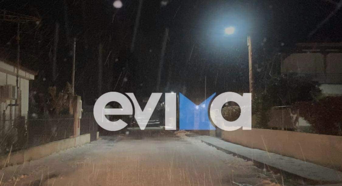 Χιόνια στην Εύβοια: Νέος γύρος χιονοπτώσεων-  Άσπρισαν τα πάντα σε δευτερόλεπτα (vid)
