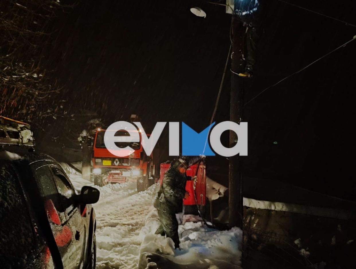 Κακοκαιρία Μπάρμπαρα: Κατέρρευσε δίκτυο της ΔΕΗ στην Εύβοια – Με γεννήτρια τροφοδοτείται το χωριό (pic&vid)