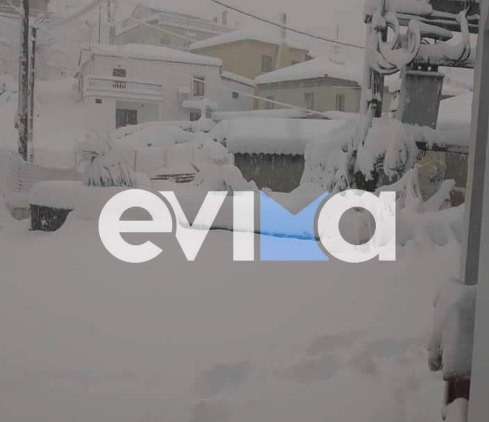Κακοκαιρία Μπάρμπαρα: Αυτό το χωριό της Εύβοιας «θάφτηκε» στο χιόνι (vid)