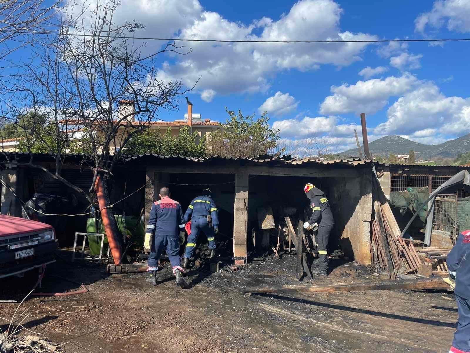 Εύβοια: Πήγε να κάψει κλαριά και πήρε φωτιά η αποθήκη (pics)