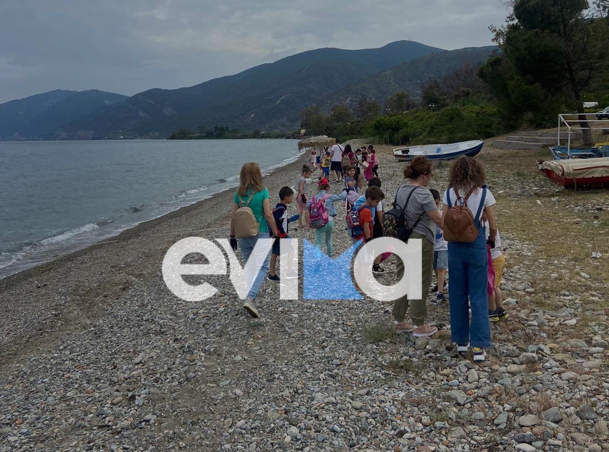 Εύβοια: Σε αυτό το χωριό μαθητές δημοτικού καθάρισαν την παραλία