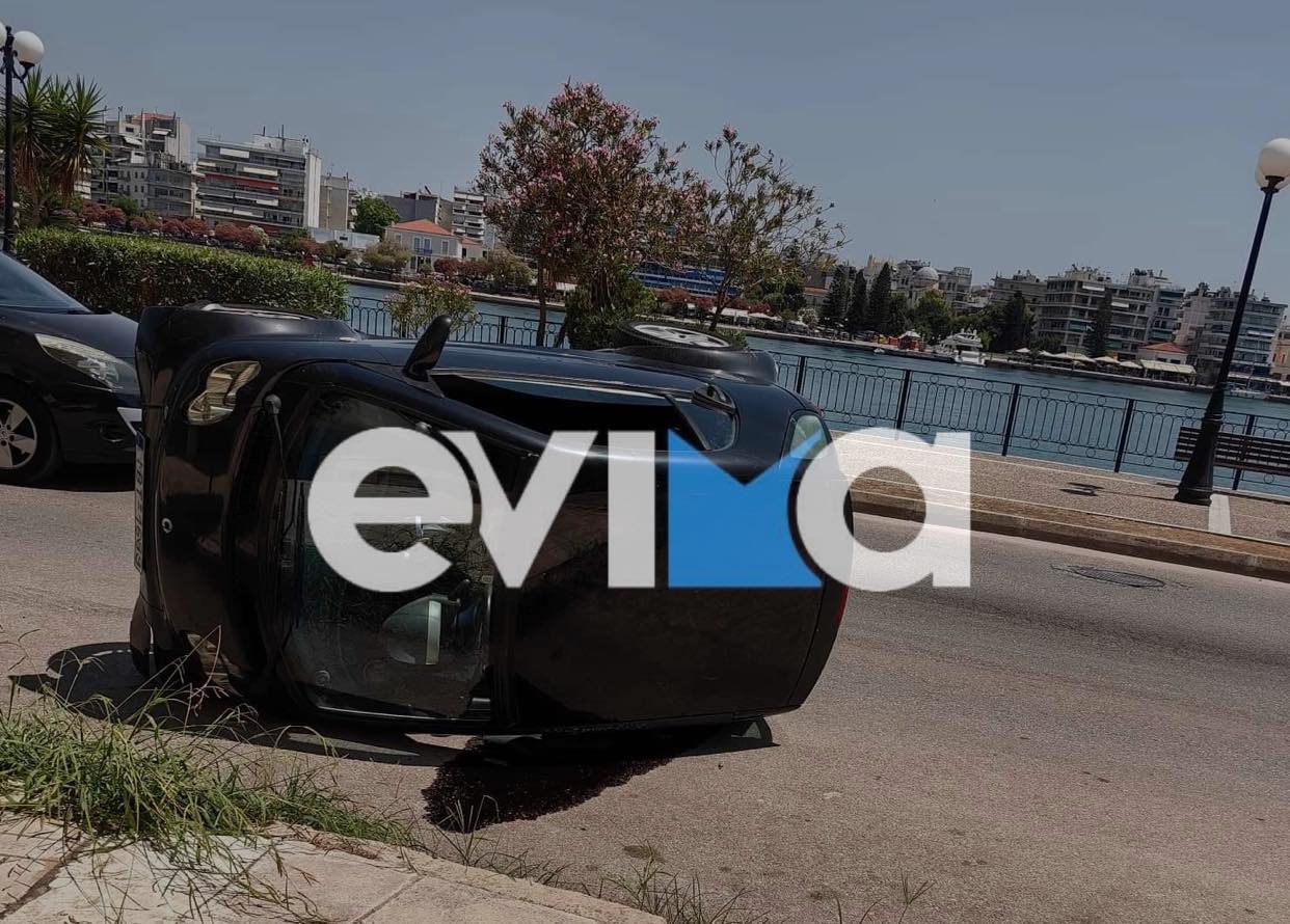Νέο τροχαίο στην Εύβοια: Αυτοκίνητο τούμπαρε σε κεντρικό δρόμο