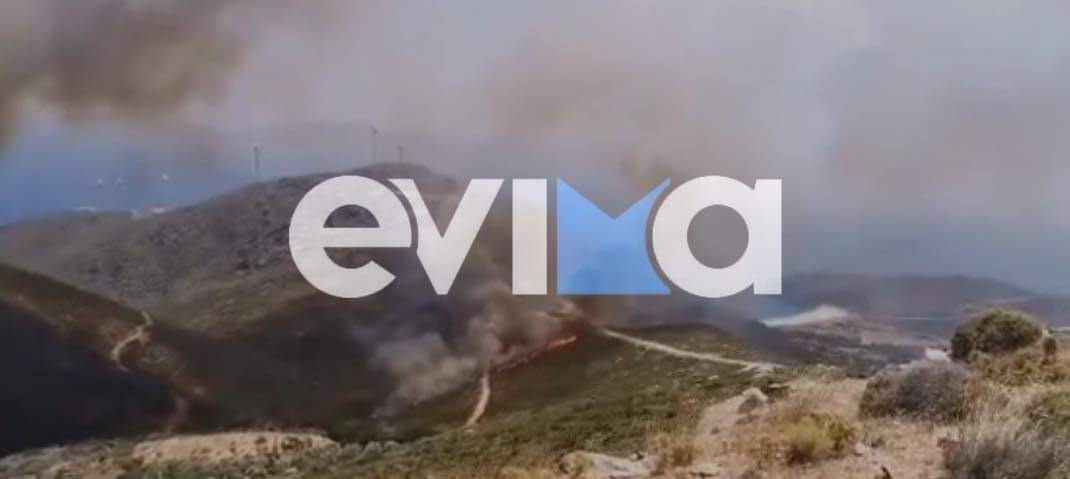 Πολύ μεγάλη η φωτιά στην Εύβοια: Ισχυροί άνεμοι στην περιοχή της Καρύστου